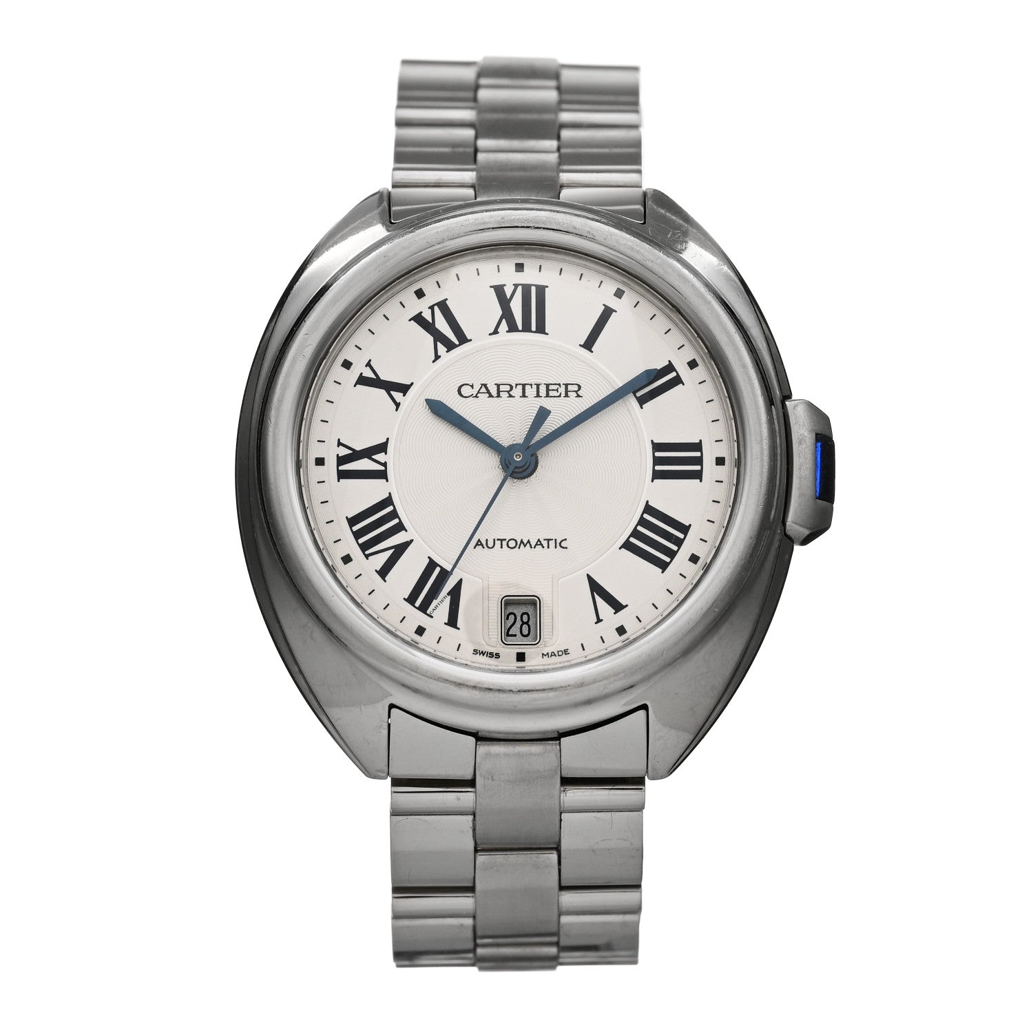 Cartier Stainless Steel 35mm Cle De Automatic Watch 1 of 5