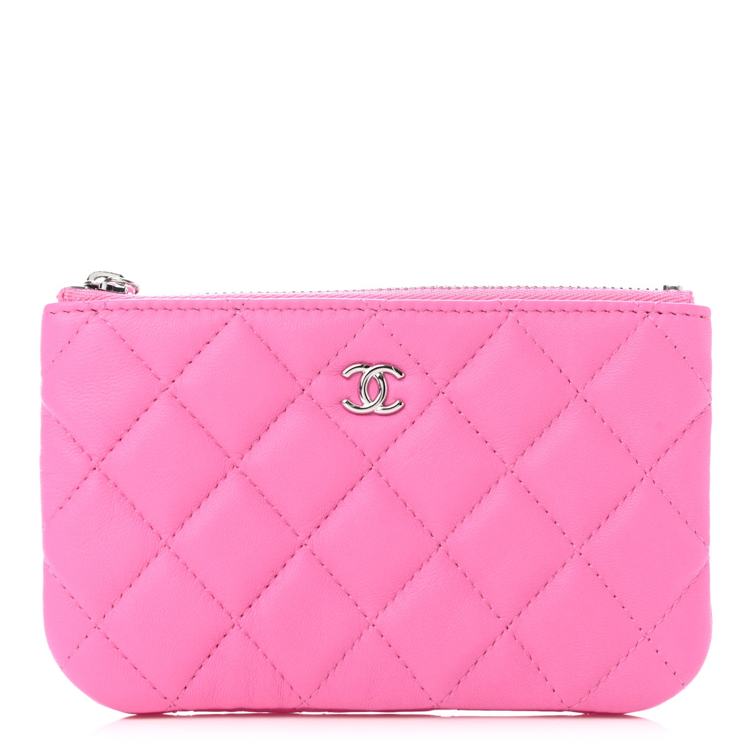 Chanel Lambskin Quilted Small Cosmetic Case Pink 1 of 7