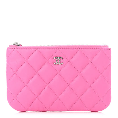 Chanel Lambskin Quilted Small Cosmetic Case Pink 1 of 7