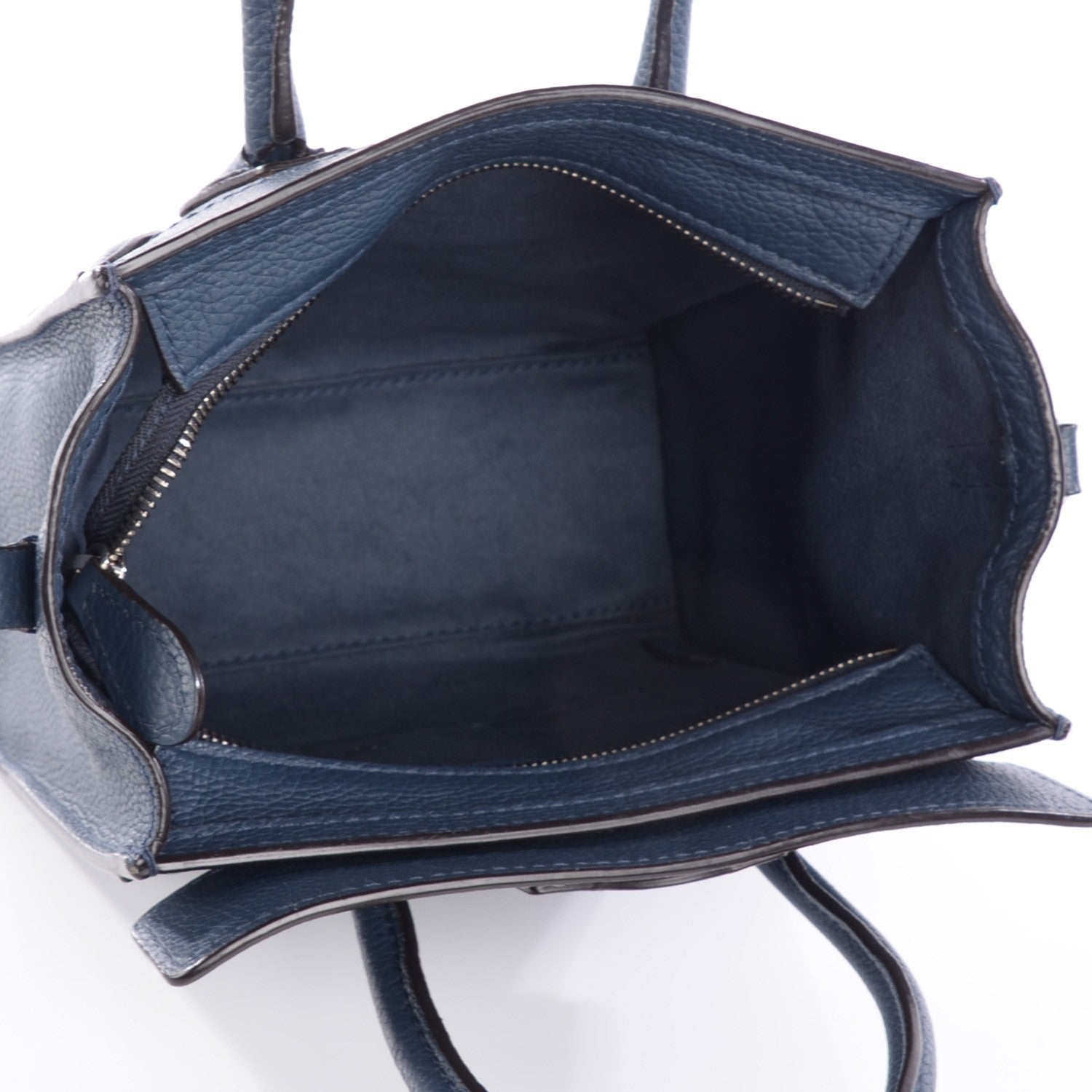 Celine Drummed Calfskin Nano Luggage Orage 5 of 8