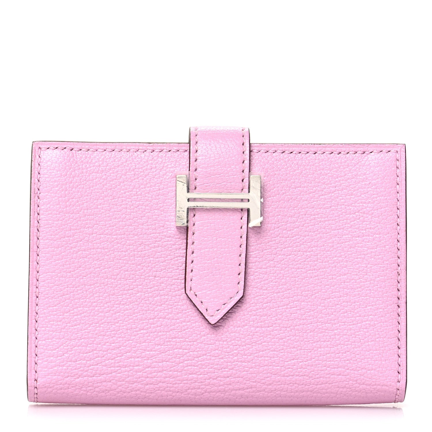 Hermes Chevre Mysore Bearn Card Holder Wallet Mauve Sylvestre 1 of 10