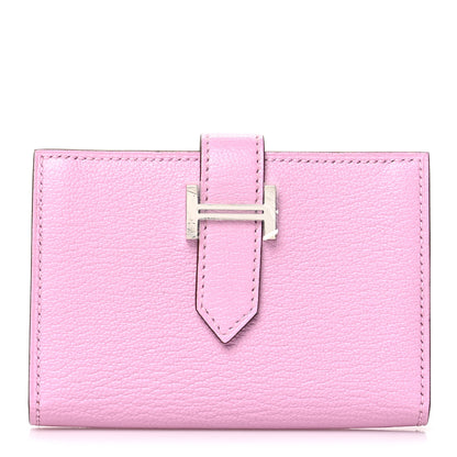 Hermes Chevre Mysore Bearn Card Holder Wallet Mauve Sylvestre 1 of 10