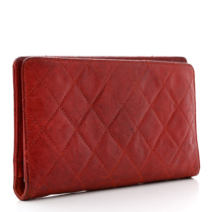 Chanel Crinkled Calfskin Quilted Yen Wallet Red 3 of 11