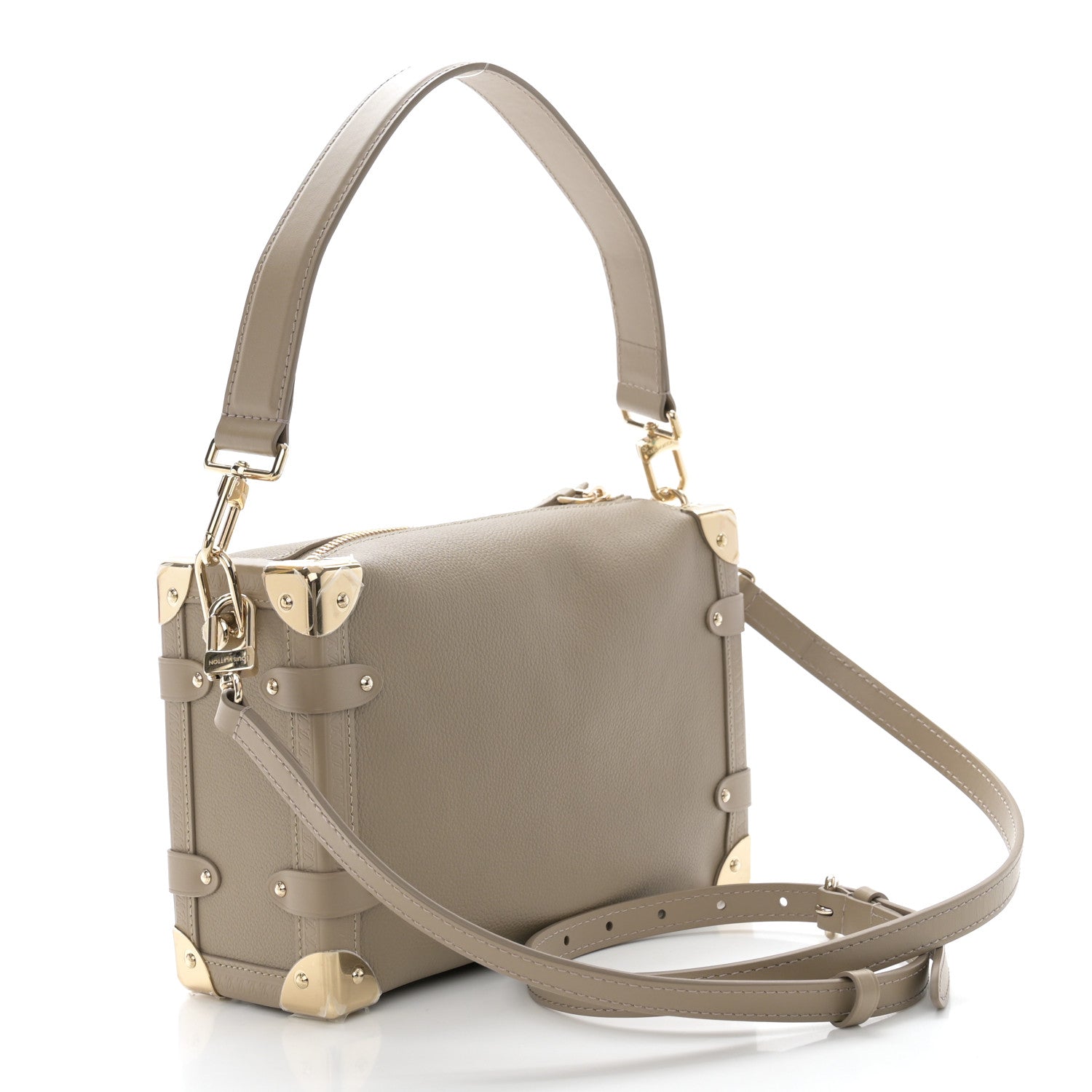Louis Vuitton Calfskin Side Trunk MM Taupe 3 of 9