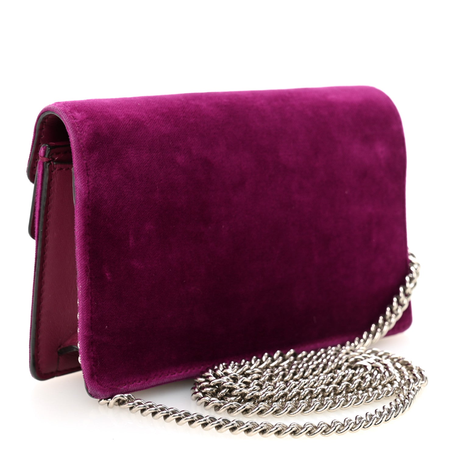 Gucci Velvet Super Mini Dionysus Shoulder Bag Fuchsia Violet Cyclamen 3 of 10