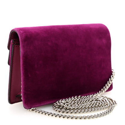 Gucci Velvet Super Mini Dionysus Shoulder Bag Fuchsia Violet Cyclamen 3 of 10