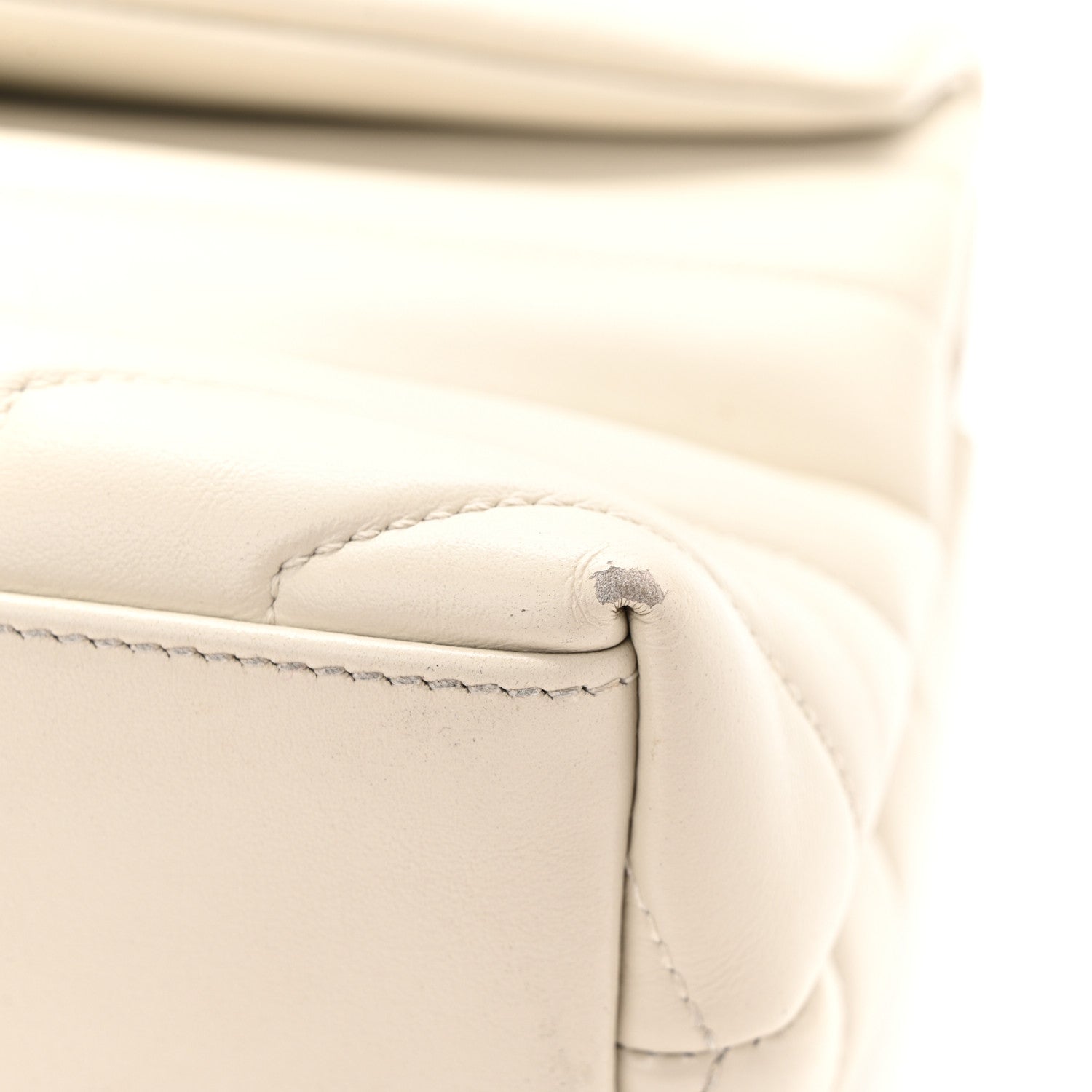 Saint Laurent Calfskin Y Quilted Monogram Small Loulou Chain Satchel Blanc Vintage 13 of 13