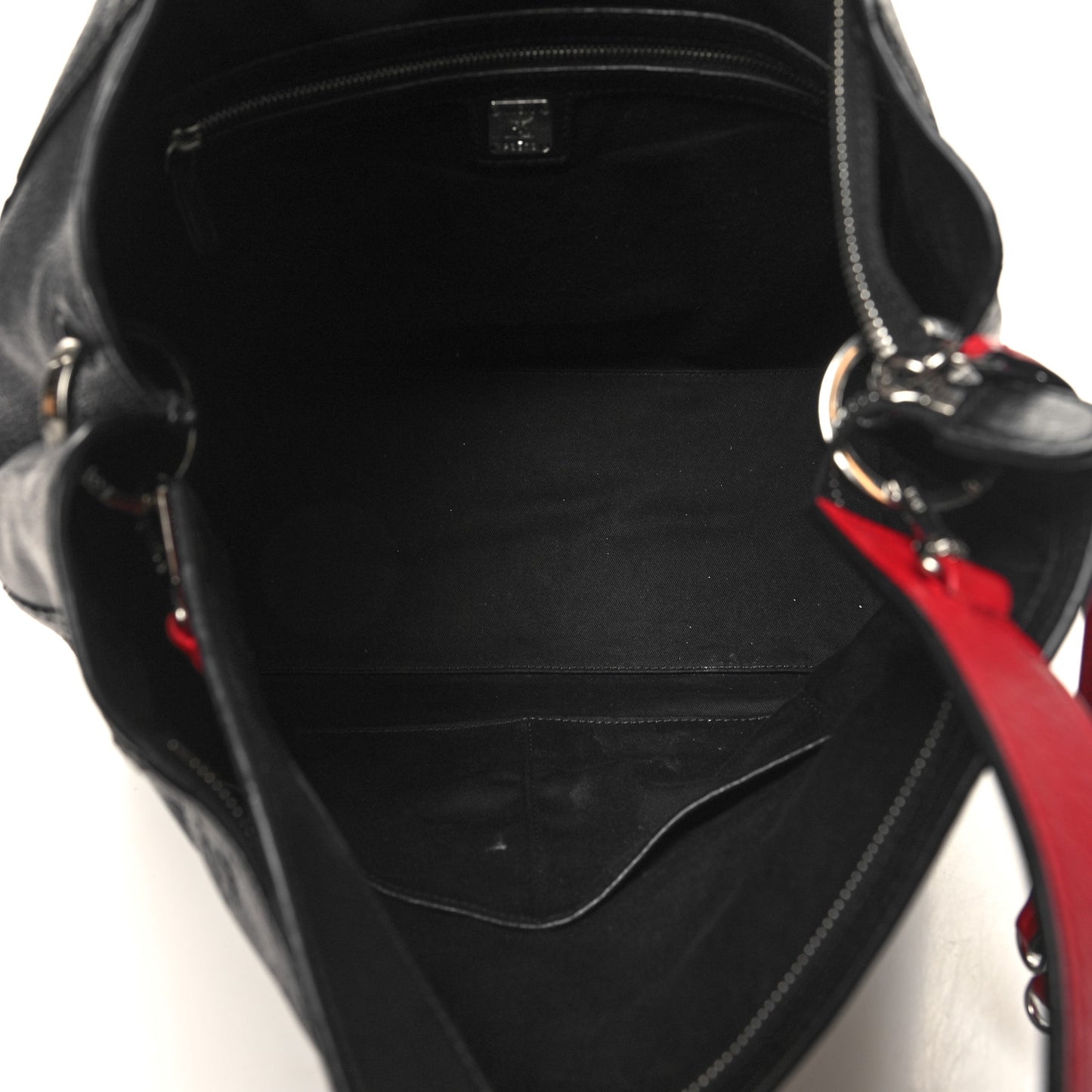 Calfskin Ottomar Monogram Large Klara Hobo Black Red