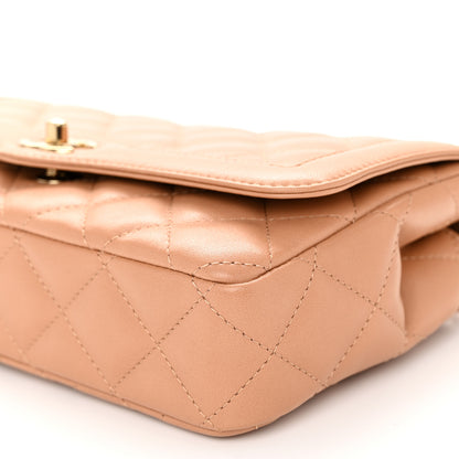 Chanel Crumpled Glazed Lambskin Quilted Medium Hold The Line Flap Beige 10 of 11