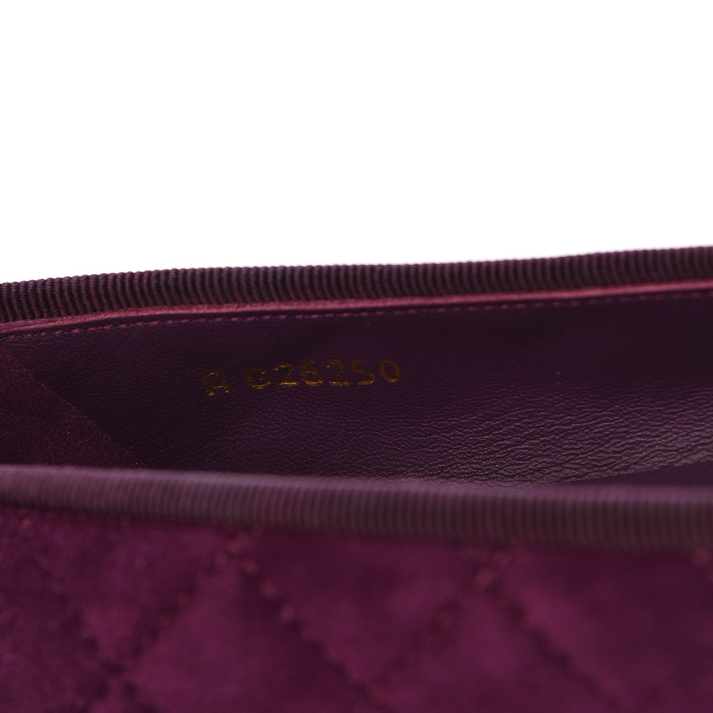 Suede Calfskin Quilted Cap Toe CC Ballerina Flats 36 Purple