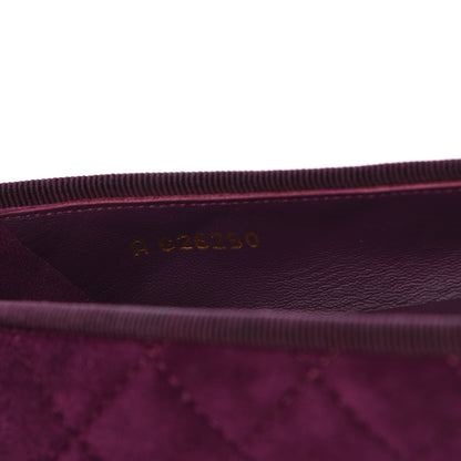 Chanel Suede Calfskin Quilted Cap Toe CC Ballerina Flats 36 Purple 8 of 9