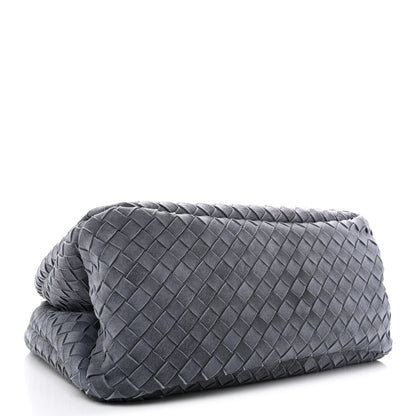Bottega Veneta Suede Intrecciato Large Campana Shoulder Bag Cloudy Indigo 4 of 11