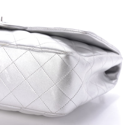 Chanel Metallic Lambskin Quilted Jumbo Single Flap Silver 7 of 10