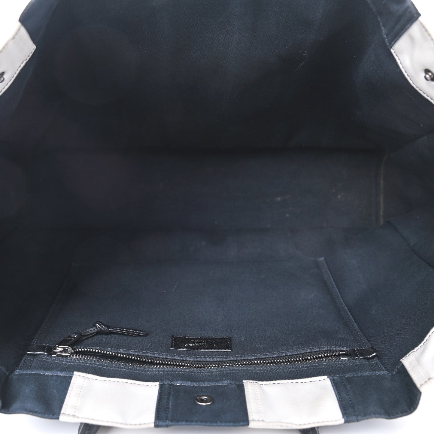 Canvas Noe Striped Tote Black White