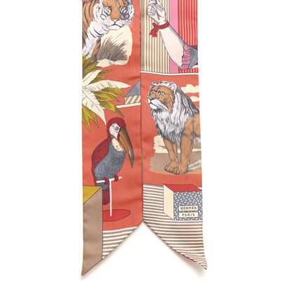 Hermes Silk Twilly Grand Theatre Nouveau Rouge Rose Multicolor 2 of 5