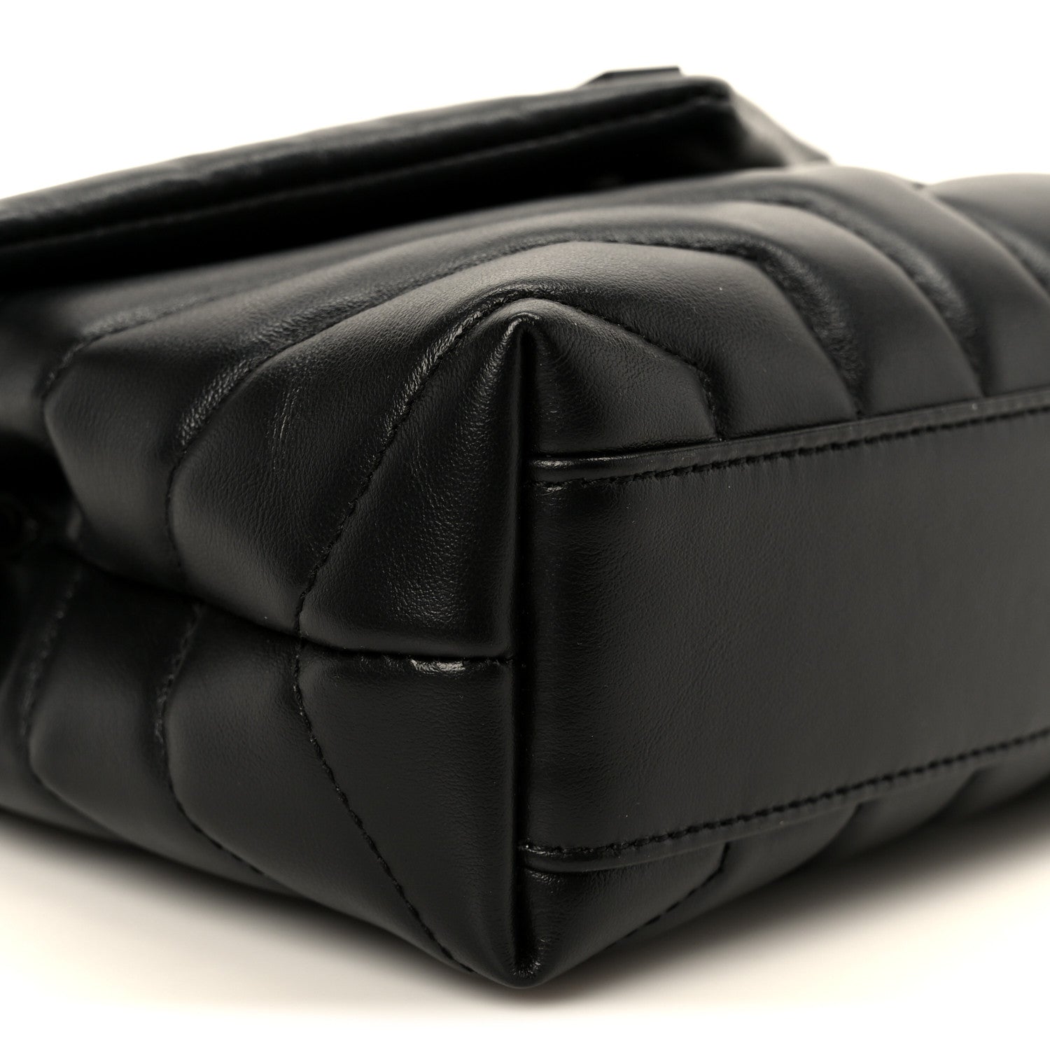 Saint Laurent Calfskin Y Quilted Monogram Monochrome Toy Loulou Crossbody Bag Black 10 of 11