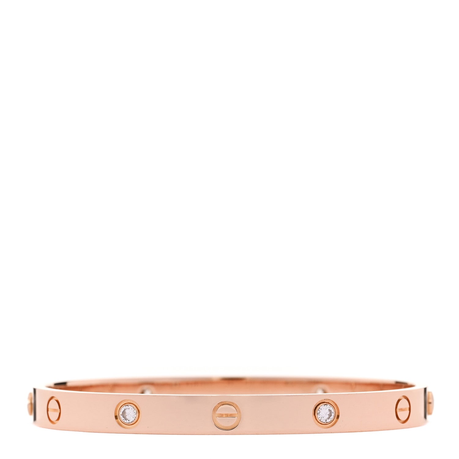 Cartier 18K Pink Gold 4 Diamond LOVE Bracelet 18 2 of 8