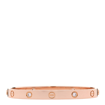Cartier 18K Pink Gold 4 Diamond LOVE Bracelet 18 2 of 8