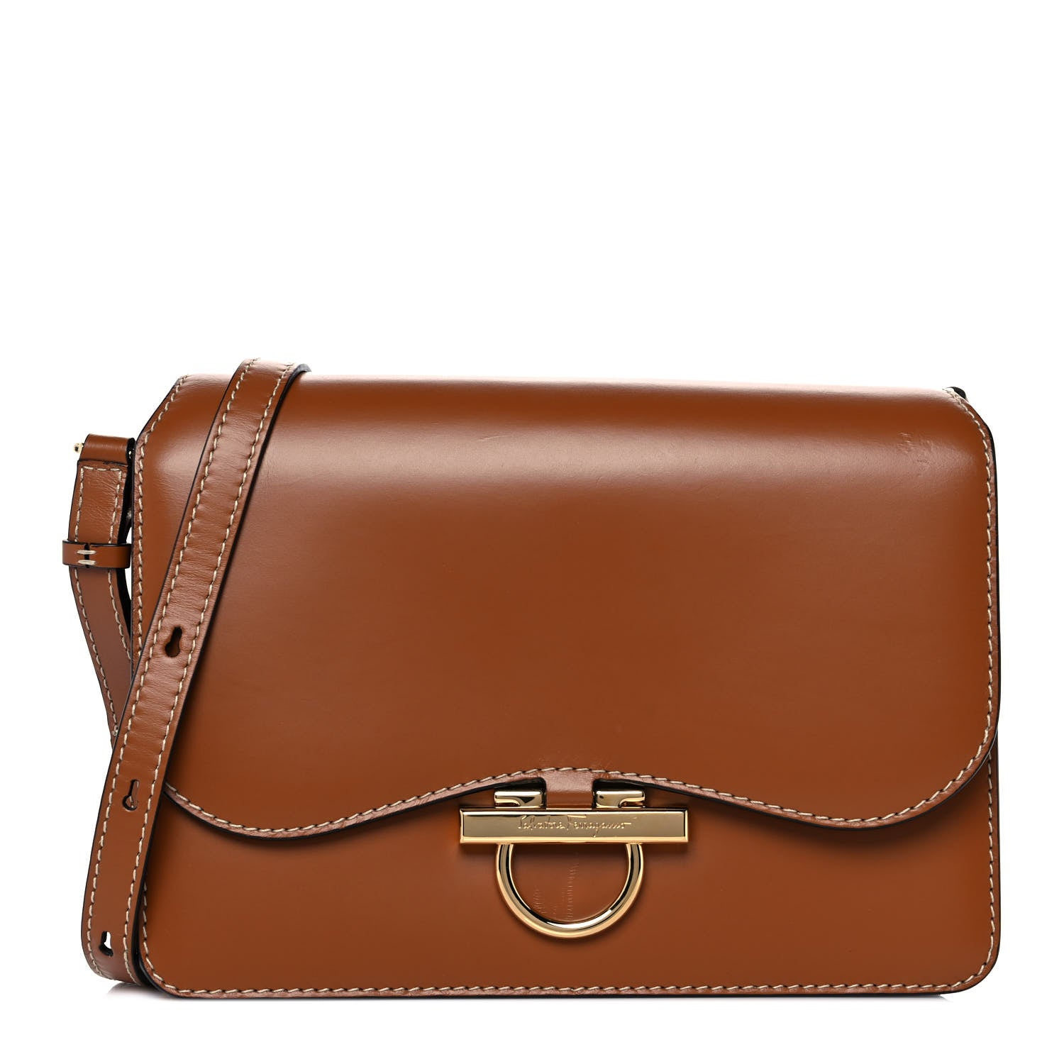 Salvatore Ferragamo Calfskin Joanne Crossbody Sella 1 of 10