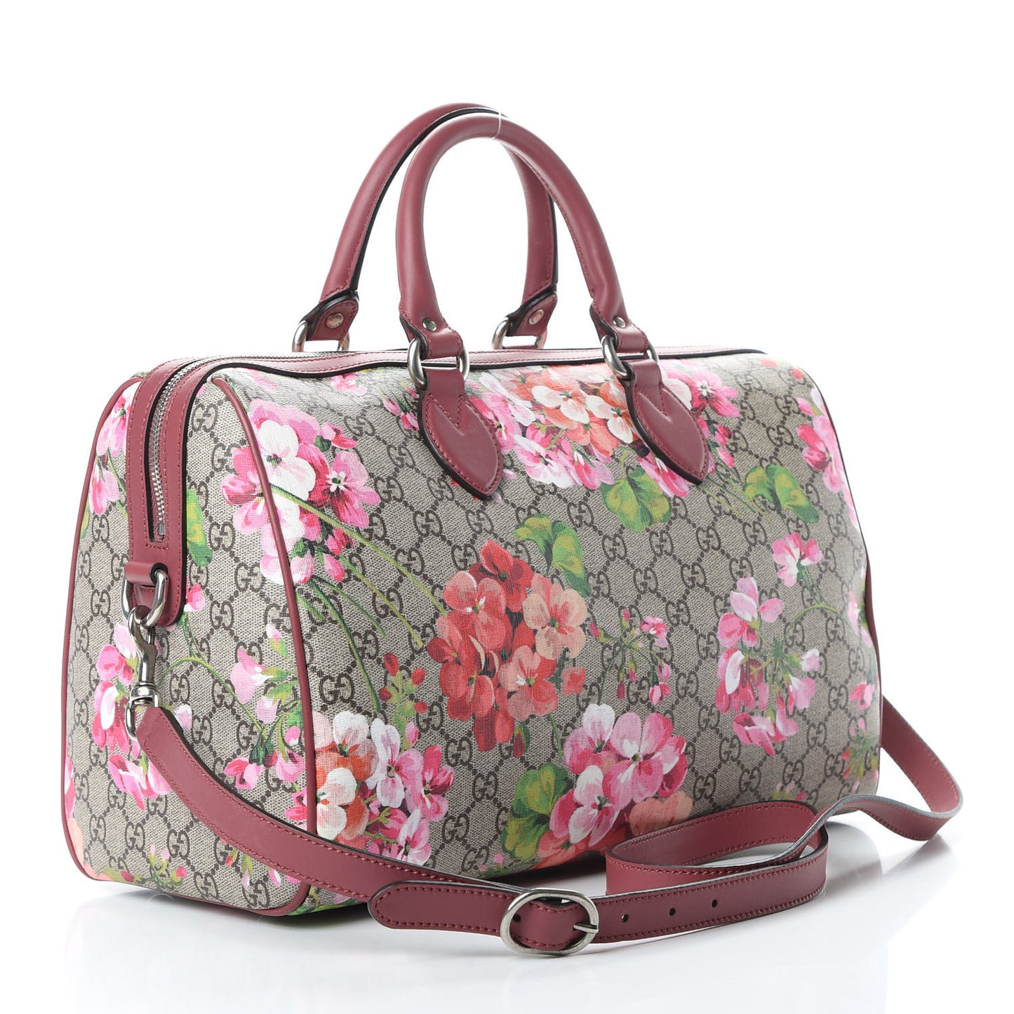GG Supreme Monogram Blooms Medium Boston Beige Multicolor Dry Rose