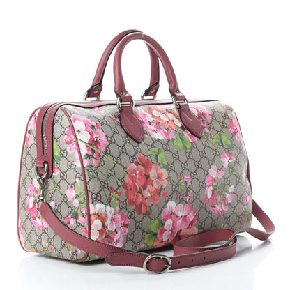 Gucci GG Supreme Monogram Blooms Medium Boston Beige Multicolor Dry Rose 4 of 16