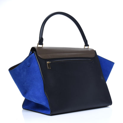 Celine Calfskin Suede Trapeze Tri-Color Cobalt 3 of 20