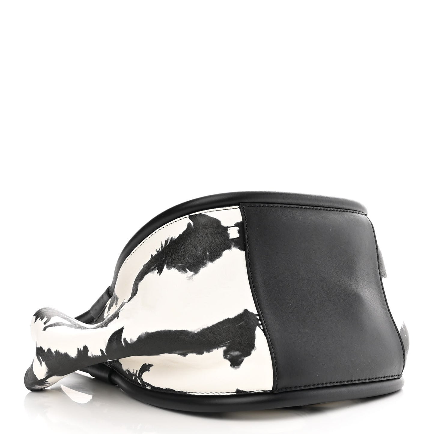 Lambskin Tie Dye Small Ruched Tote Optic White Black