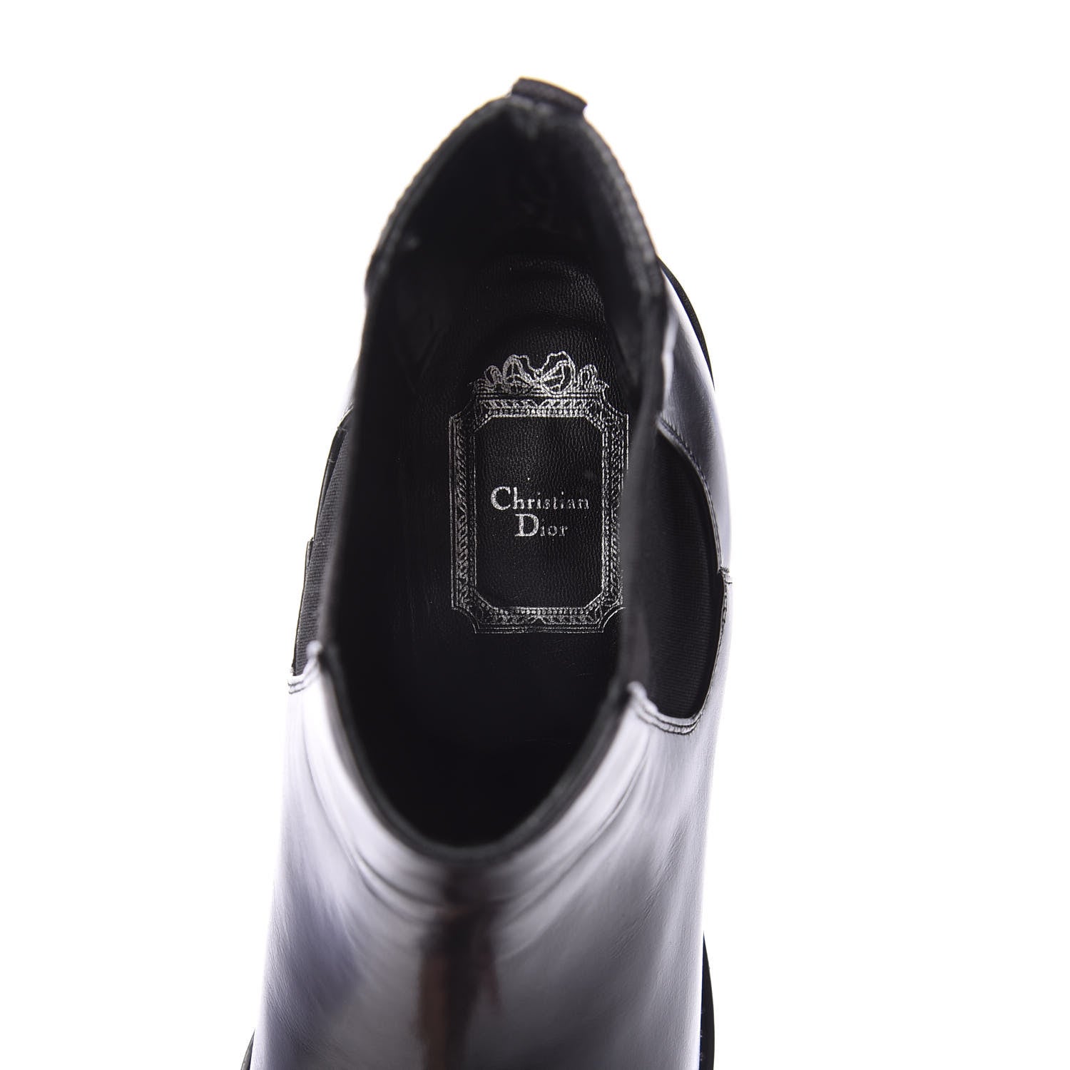 Christian Dior Glazed Calfskin Crystal Tomboy Ankle Boots 37.5 Black 7 of 10