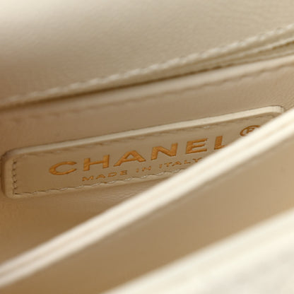 Chanel Caviar Quilted Extra Mini Coco Handle Flap White 7 of 10