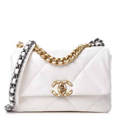 Chanel Lambskin Quilted Medium Chanel 19 Flap White 1 of 11