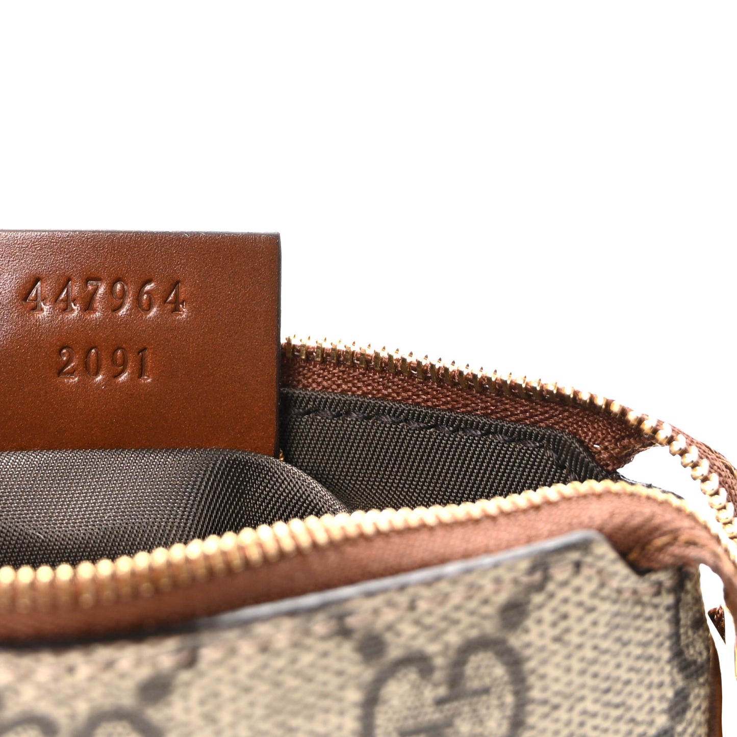 GG Supreme Monogram Key Case Beige Ebony Cuir