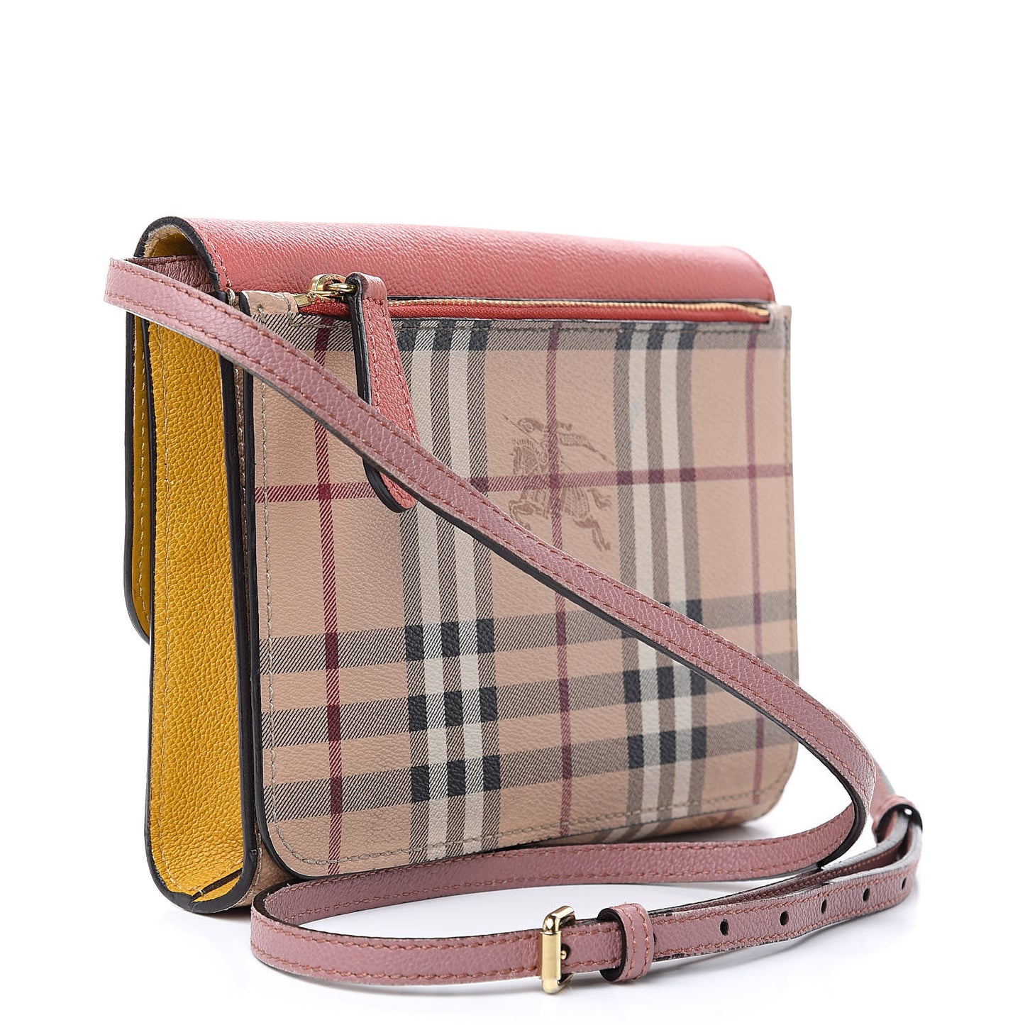 Derby Calfskin Haymarket Check Small Loxley Crossbody Cinnamon Red Multicolor