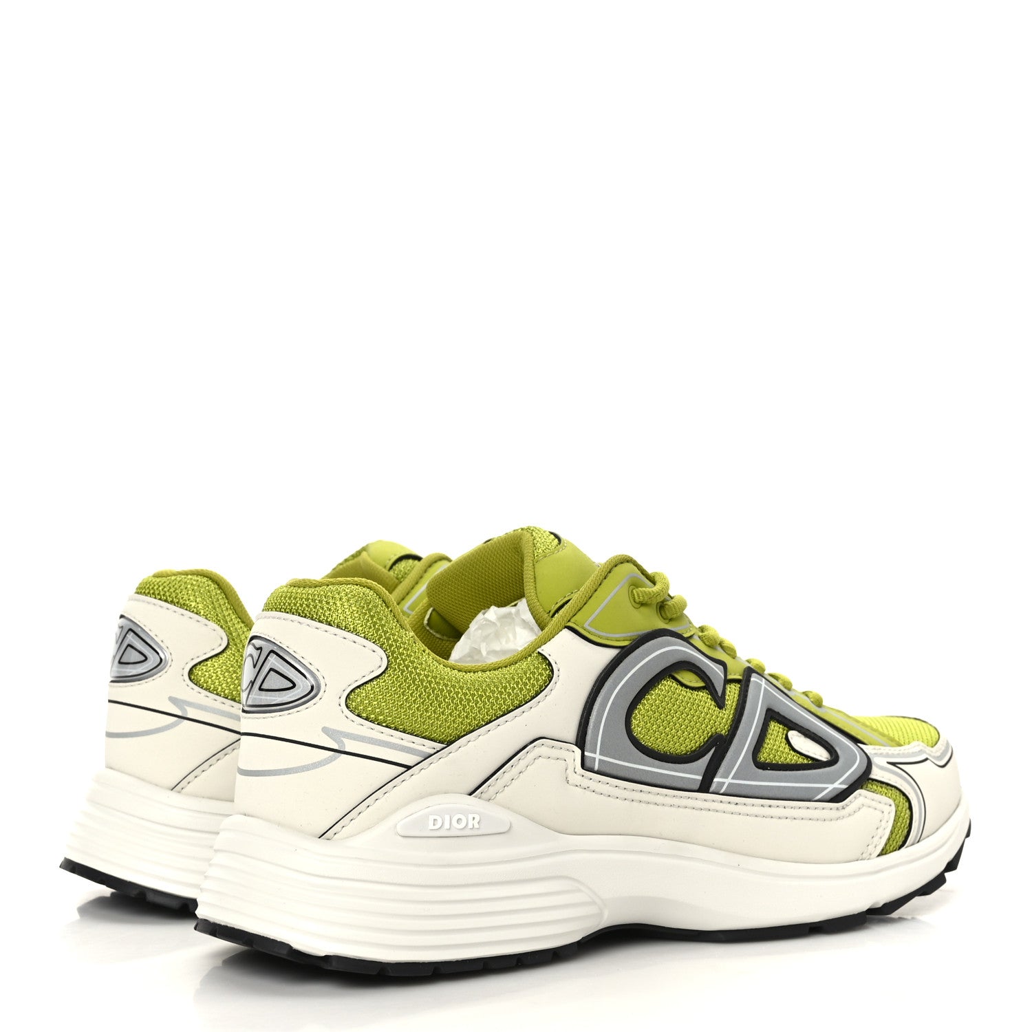 Christian Dior Technical Mesh Calfskin Mens B30 Sneakers 43 Green Grey 4 of 8