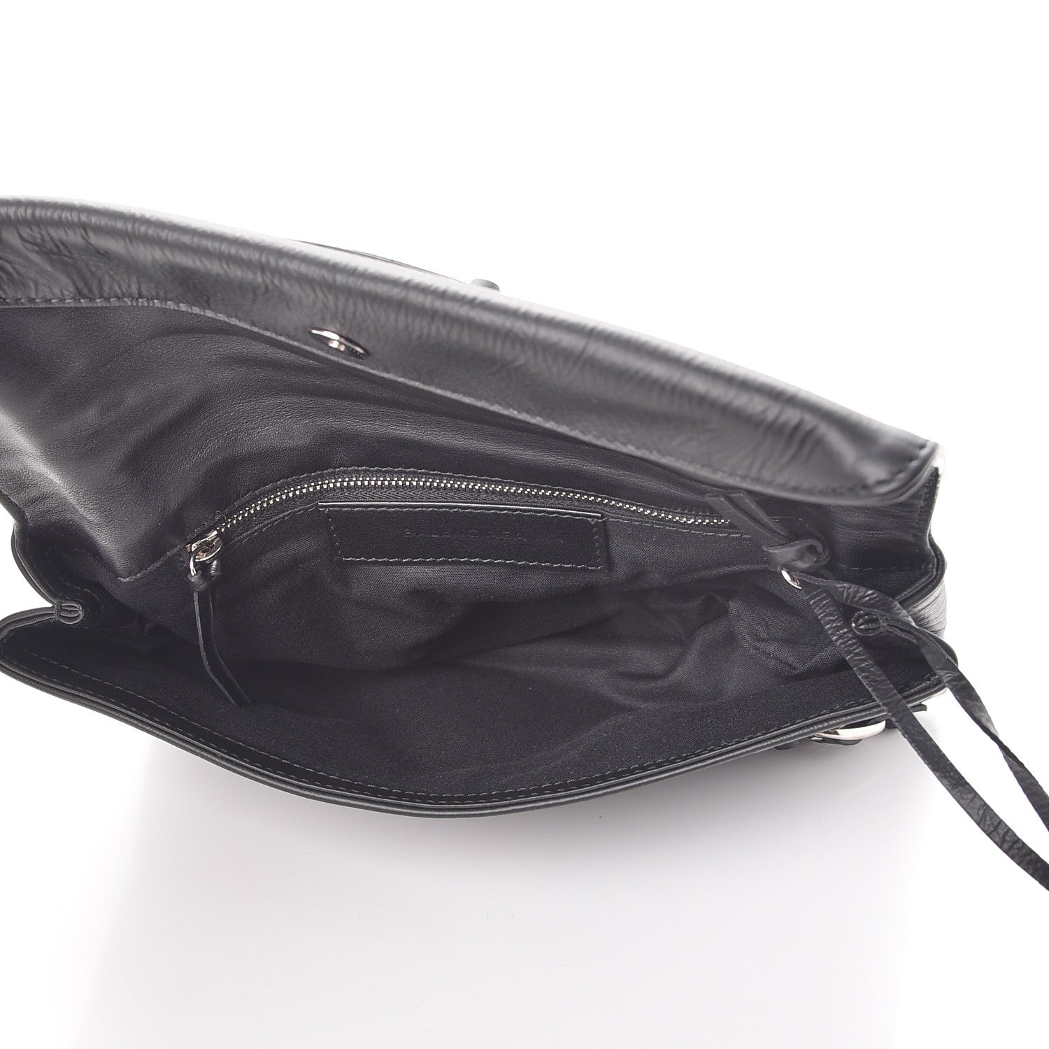 Balenciaga Matte Goatskin Rubber Covered Classic Hardware Envelope Clutch Black 5 of 7