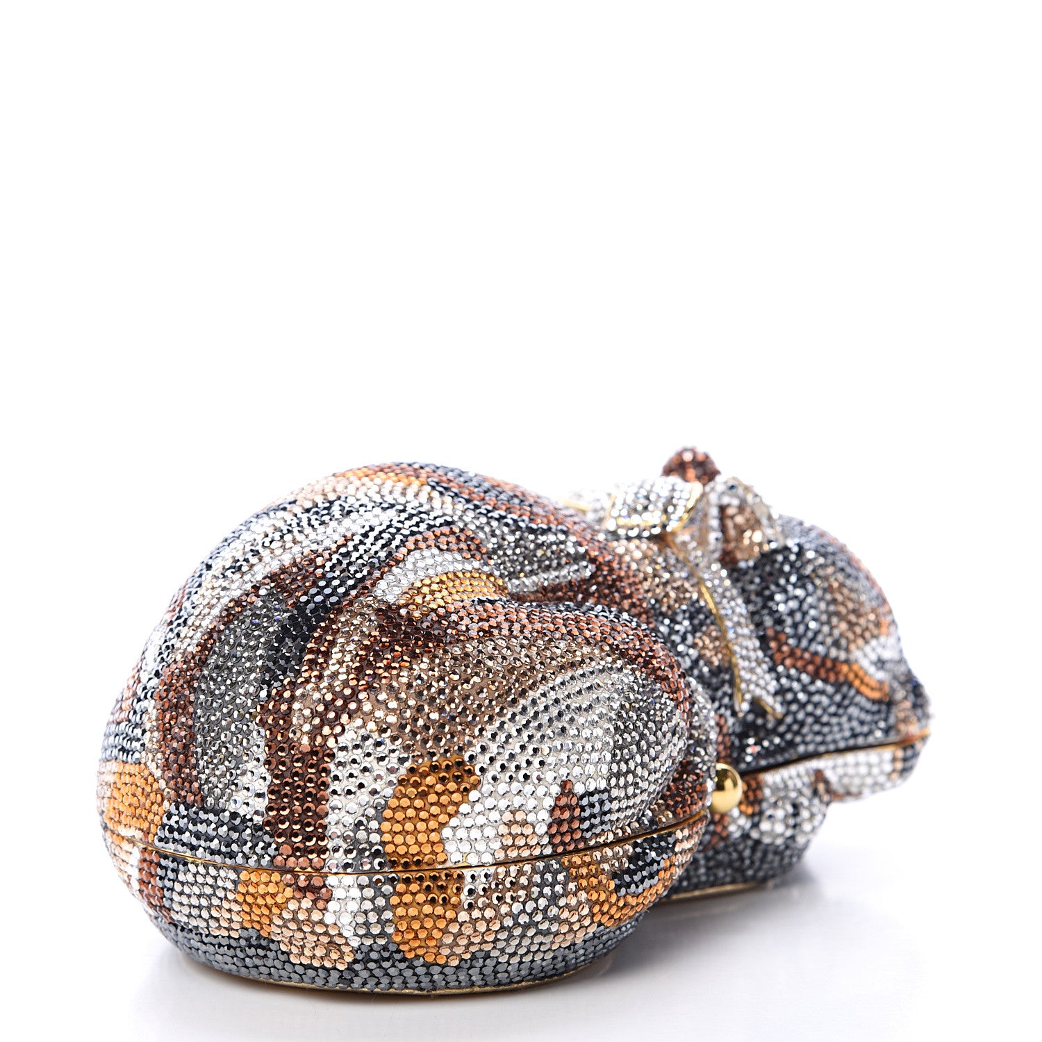 Judith Leiber Swarovski Crystal Sleeping Cat Minaudiere Clutch Multicolor 3 of 8