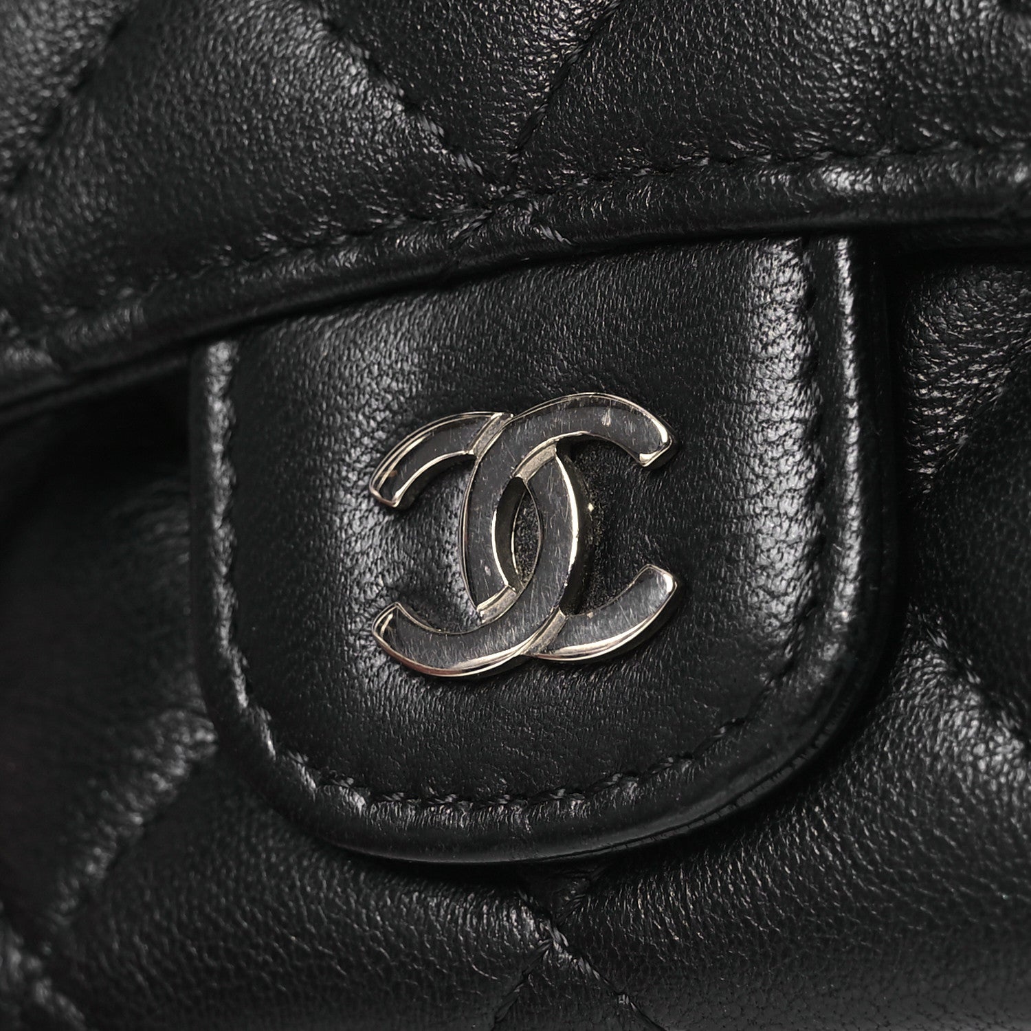 Chanel Lambskin Quilted Coin Purse Black 9 of 14