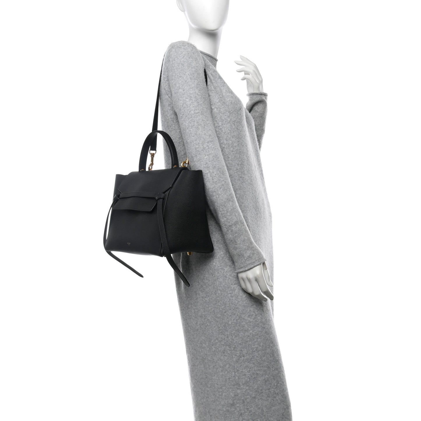 Grained Calfskin Mini Belt Bag Black