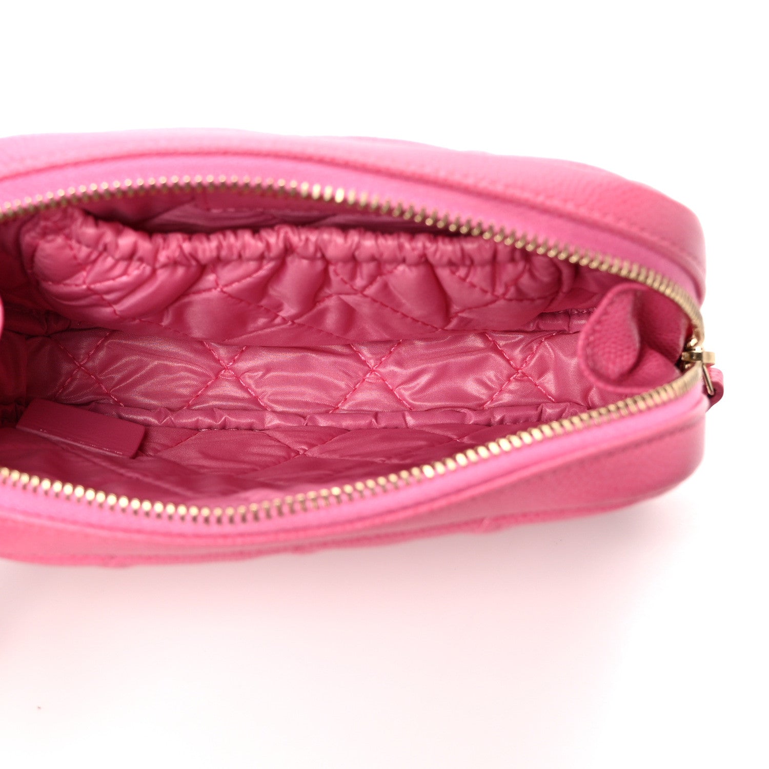 Chanel Caviar Quilted Small Curvy Pouch Cosmetic Case Pink 5 of 8