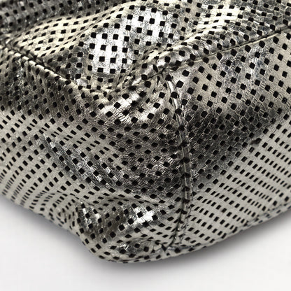 Chanel Metallic Glazed Calfskin Perforated Medium Rodeo Drive Tote Silver 9 of 14