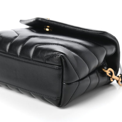 Saint Laurent Calfskin Y Quilted Monogram Toy Loulou Crossbody Bag Black 7 of 10
