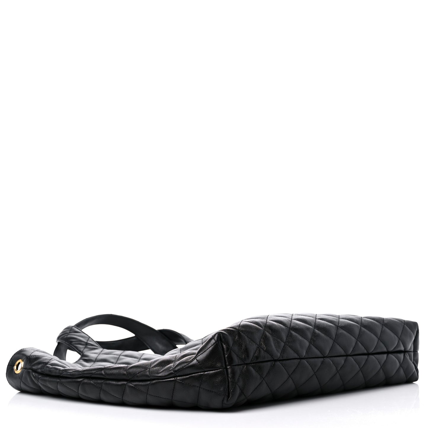 Lambskin Quilted Maxi Icare Shopping Tote Black