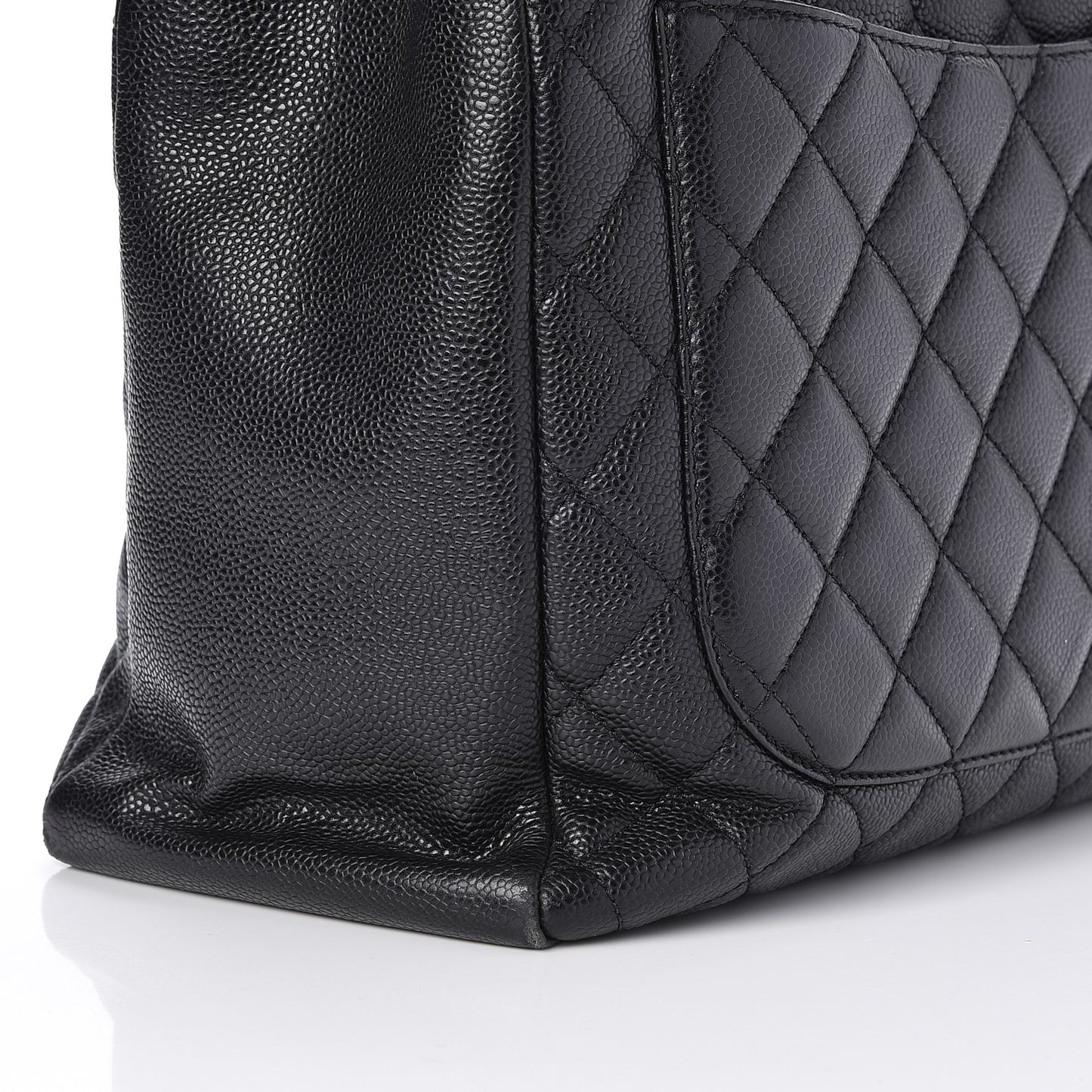 Caviar Quilted Grand Shopping Tote GST Black