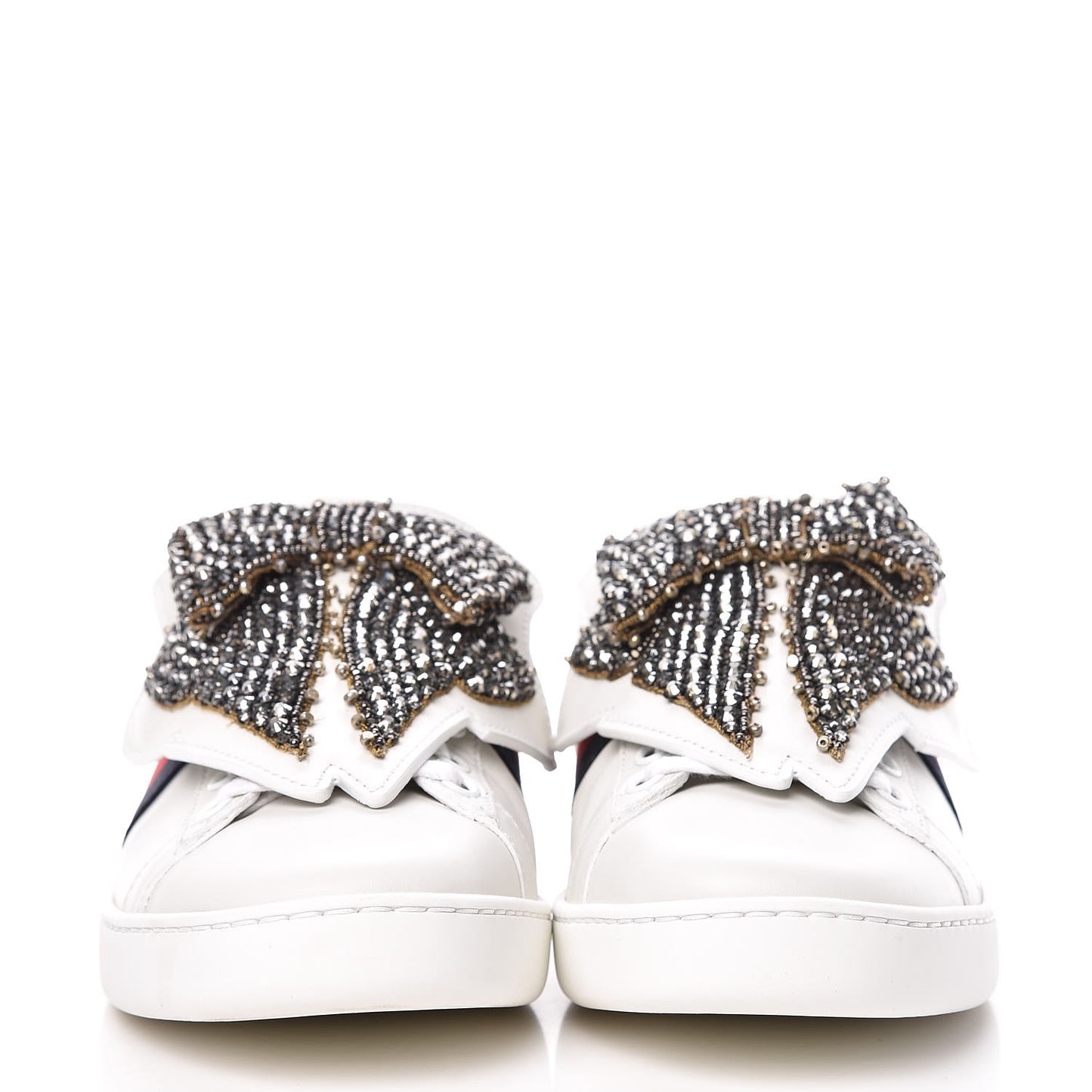 Calfskin Ayers Web Womens Ace Bow Lace Sneakers 36 White