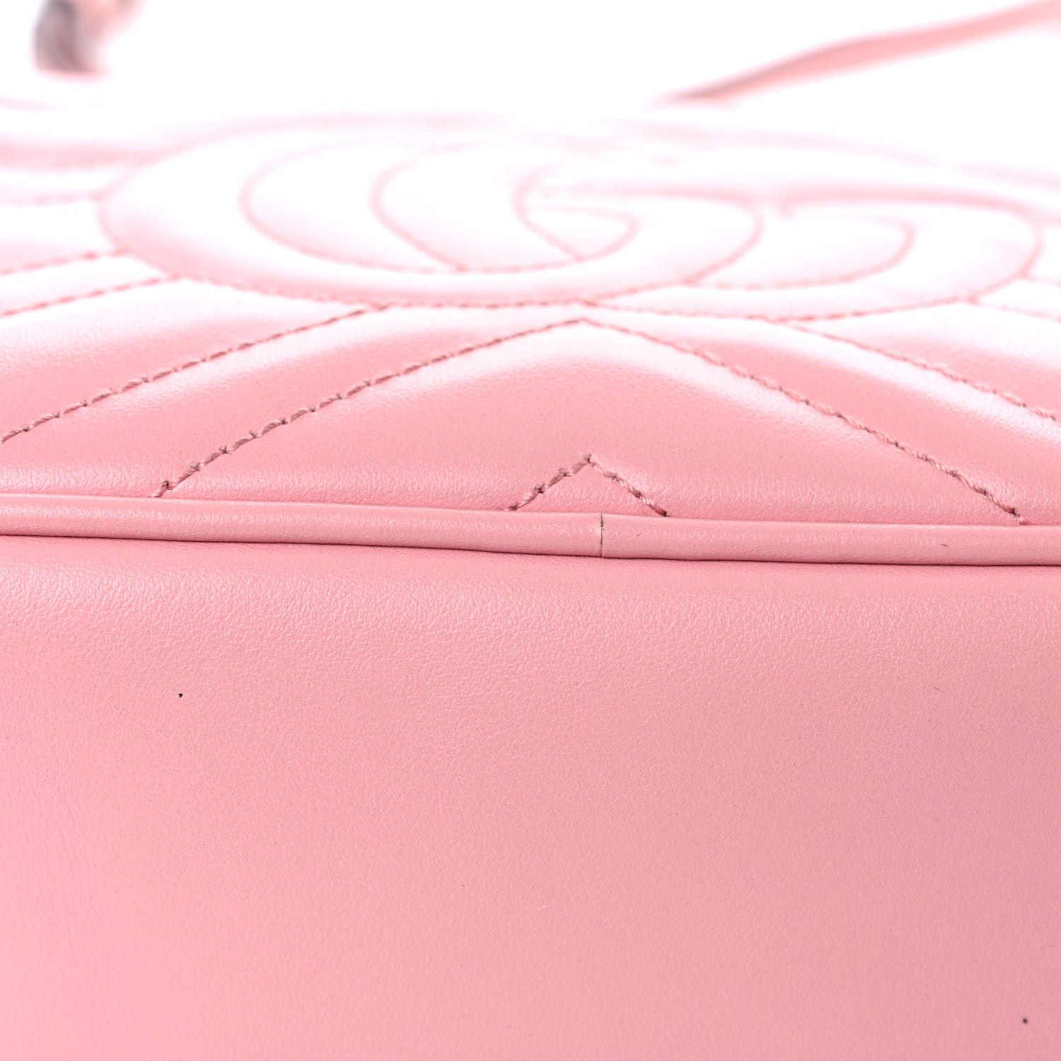 Gucci Calfskin Matelasse Small GG Marmont Chain Shoulder Bag Wild Rose 20 of 21