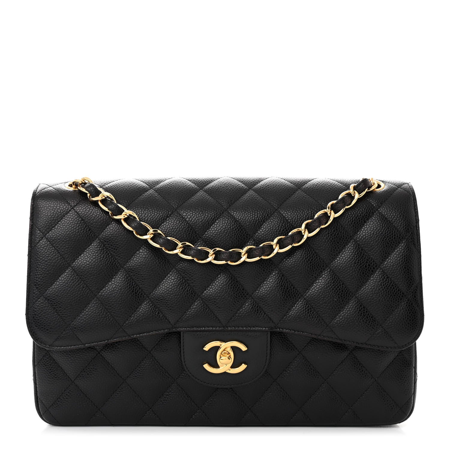 Chanel Caviar Quilted Jumbo Double Flap Black 1 of 12
