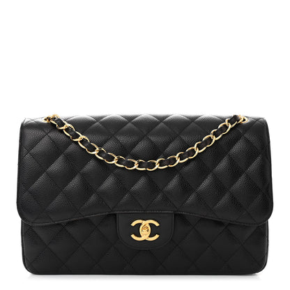 Chanel Caviar Quilted Jumbo Double Flap Black 1 of 12