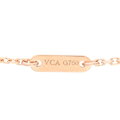 Van Cleef & Arpels 18K Rose Gold Carnelian Sweet Alhambra Pendant Necklace 5 of 5