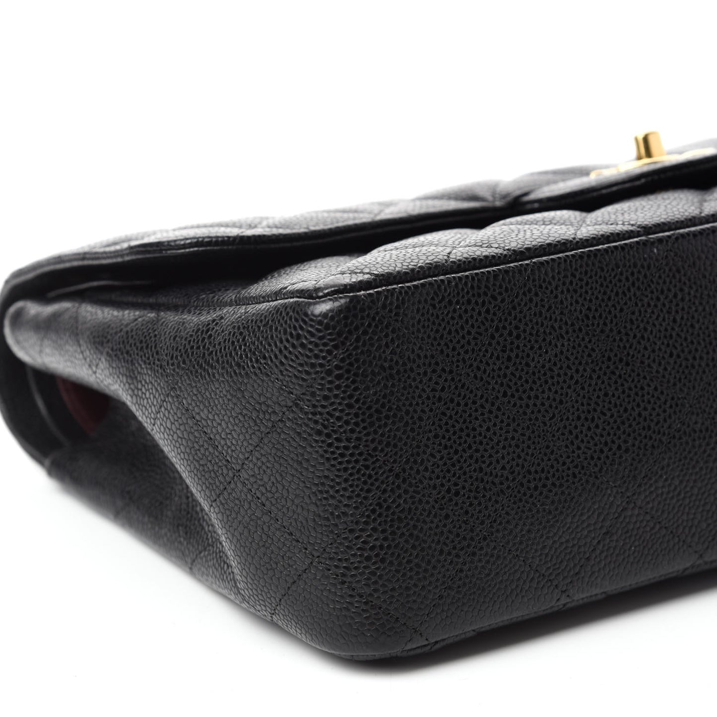 Caviar Quilted Jumbo Double Flap Black