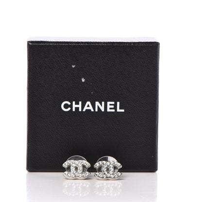 Chanel Crystal CC Earrings Silver 5 of 5