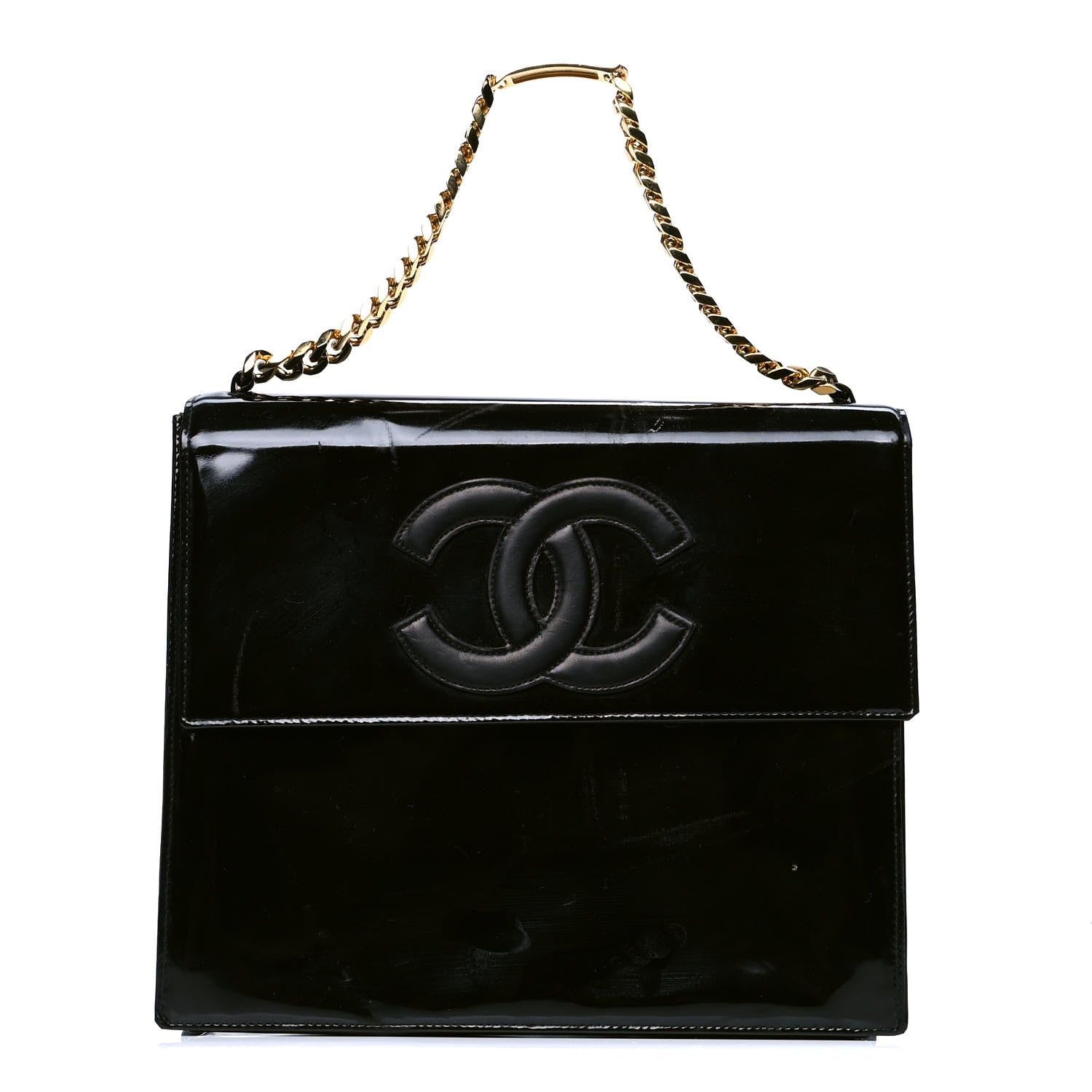 Chanel Lambskin Patent CC Flap Bag Black 1 of 6